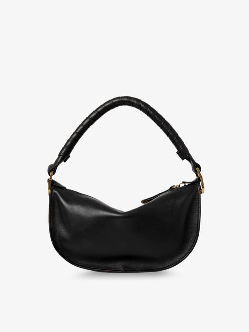 Chloé Marcie Mini leather crossbody bag with stitching detail - Black