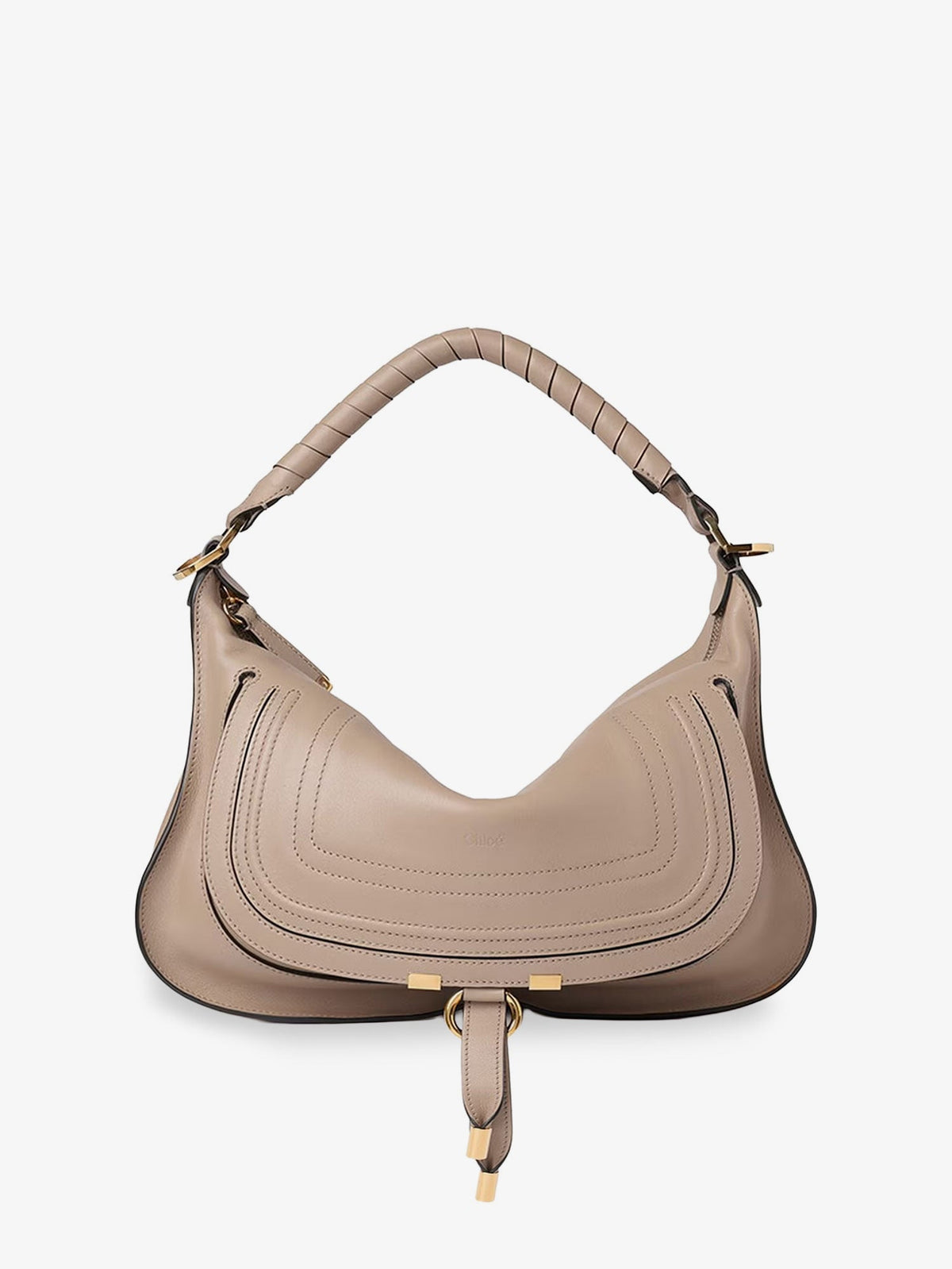 Chloe' Marcie Small leather shoulder bag - Woodsmoke