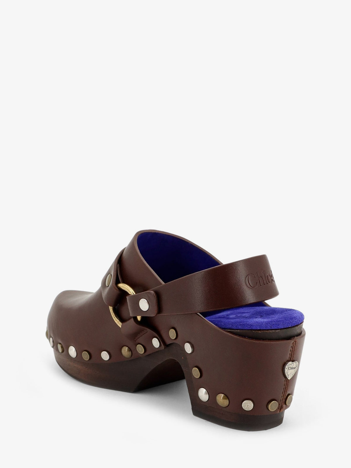 Chloé Talis Wedge leather clogs - Somberbrown