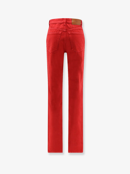 Chloe' Cotton trousers - Berry Red
