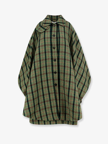 CHLOE' - Madras wool cape coat