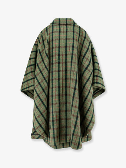 CHLOE' - Madras wool cape coat