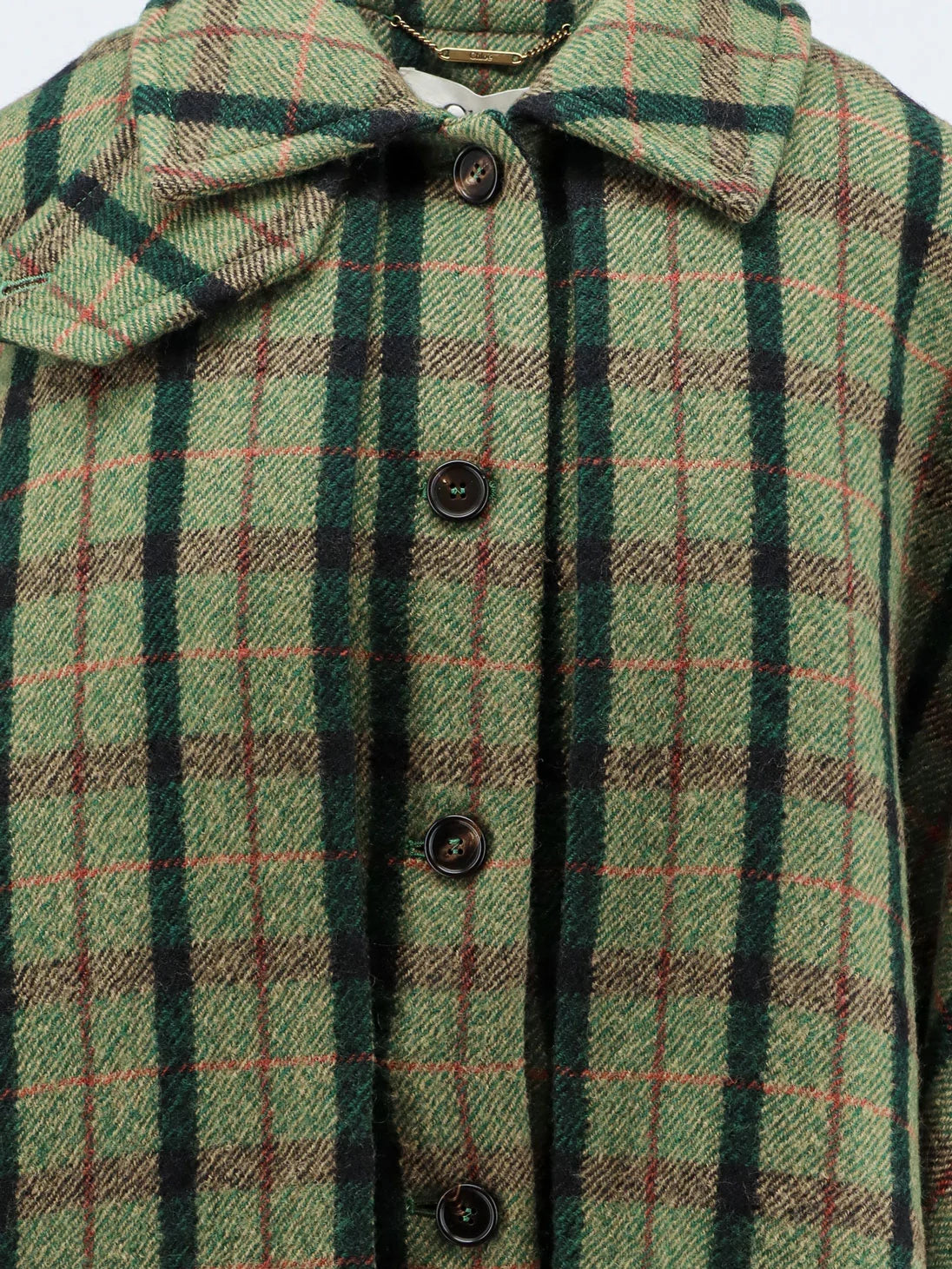 CHLOE' - Madras wool cape coat