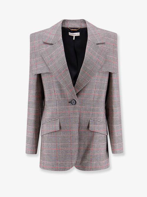 Chloé Prince of Wales wool blazer - Black - Red 1