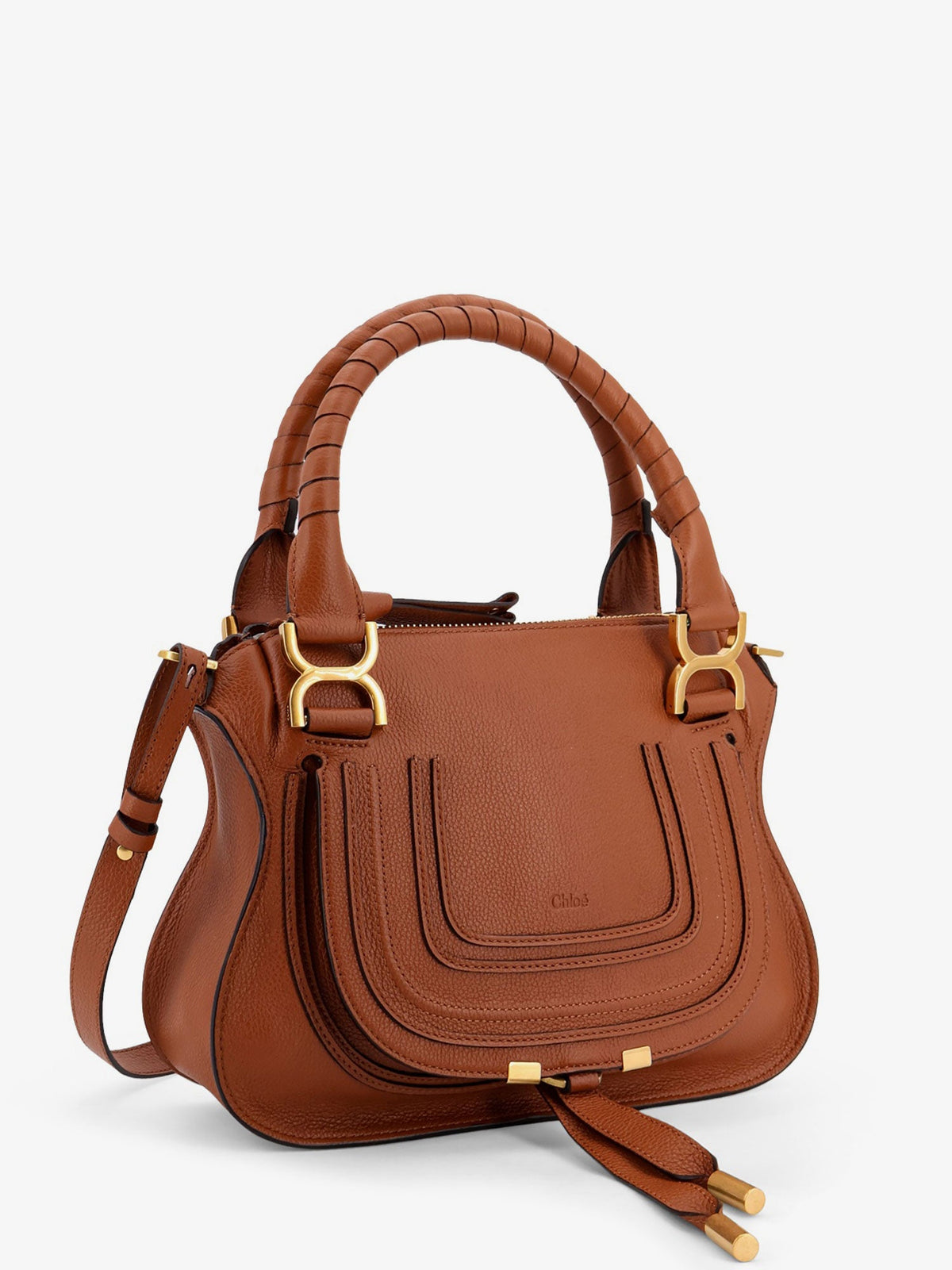 Chloe' Marcie Small Leather Shoulder Bag - Tan