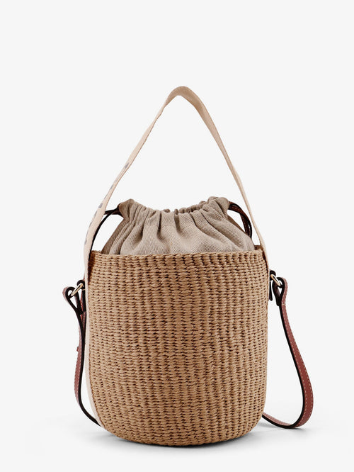 Chloe' Woody Raffia Bucket Bag - White