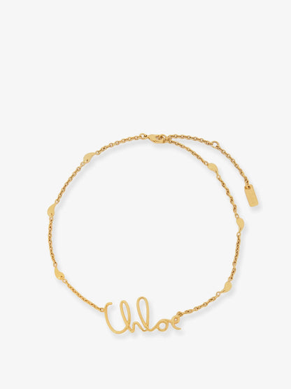 CHLOE' - Brass necklace with lettering logo
