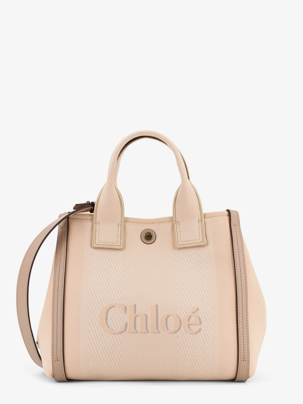 Chloe' Chloé Carry canvas crossbody bag - Blushy Beige