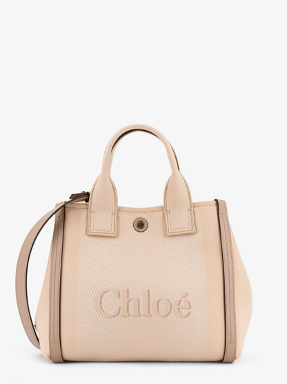 Chloe' Chloé Carry canvas crossbody bag - Blushy Beige