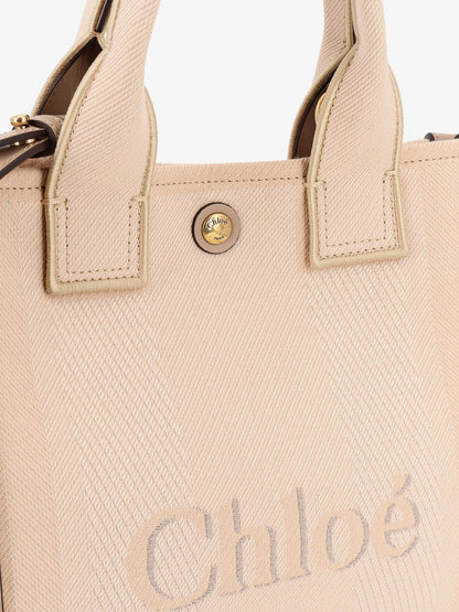 Chloe' Chloé Carry canvas crossbody bag - Blushy Beige