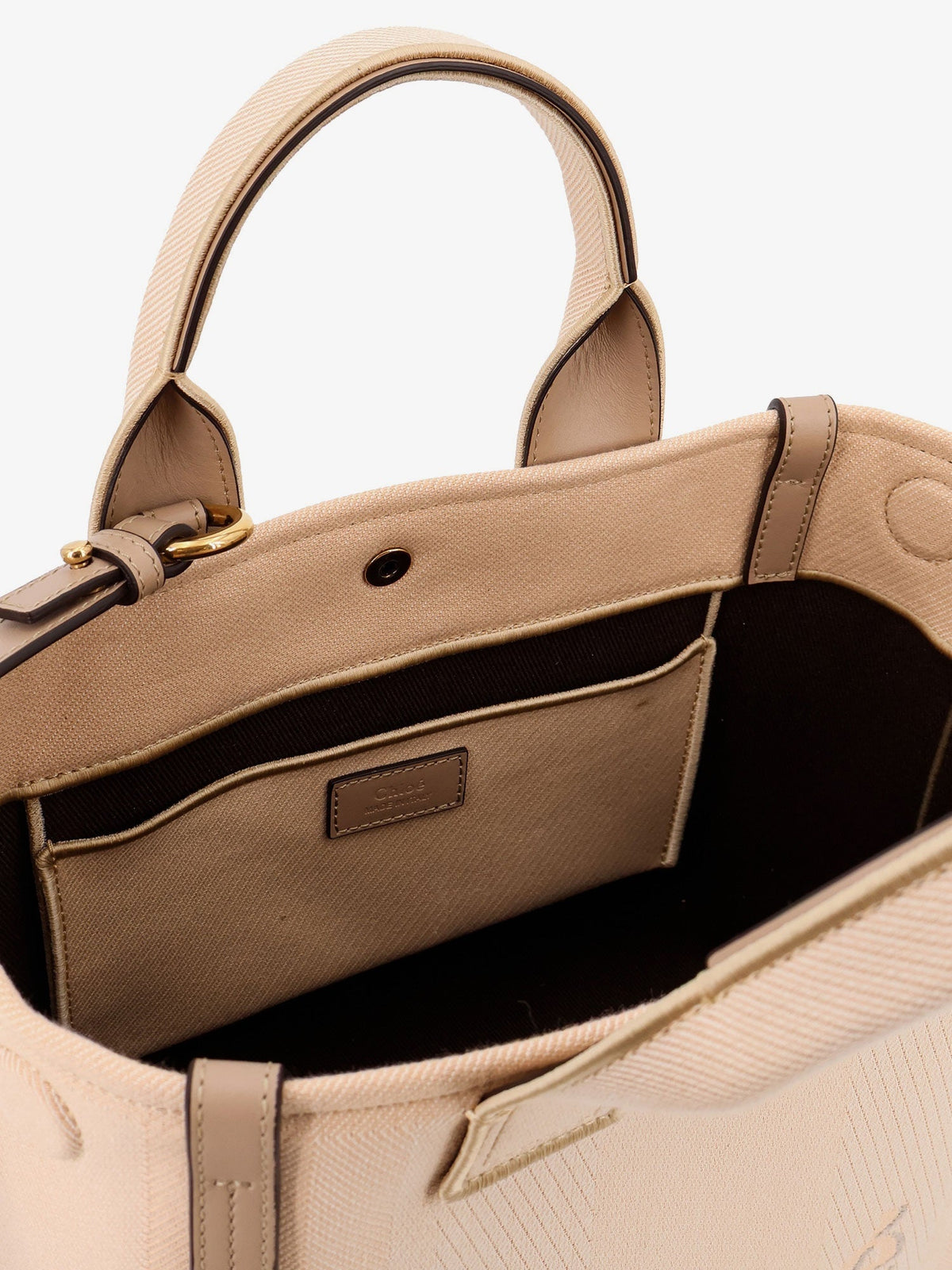 Chloe' Chloé Carry canvas crossbody bag - Blushy Beige