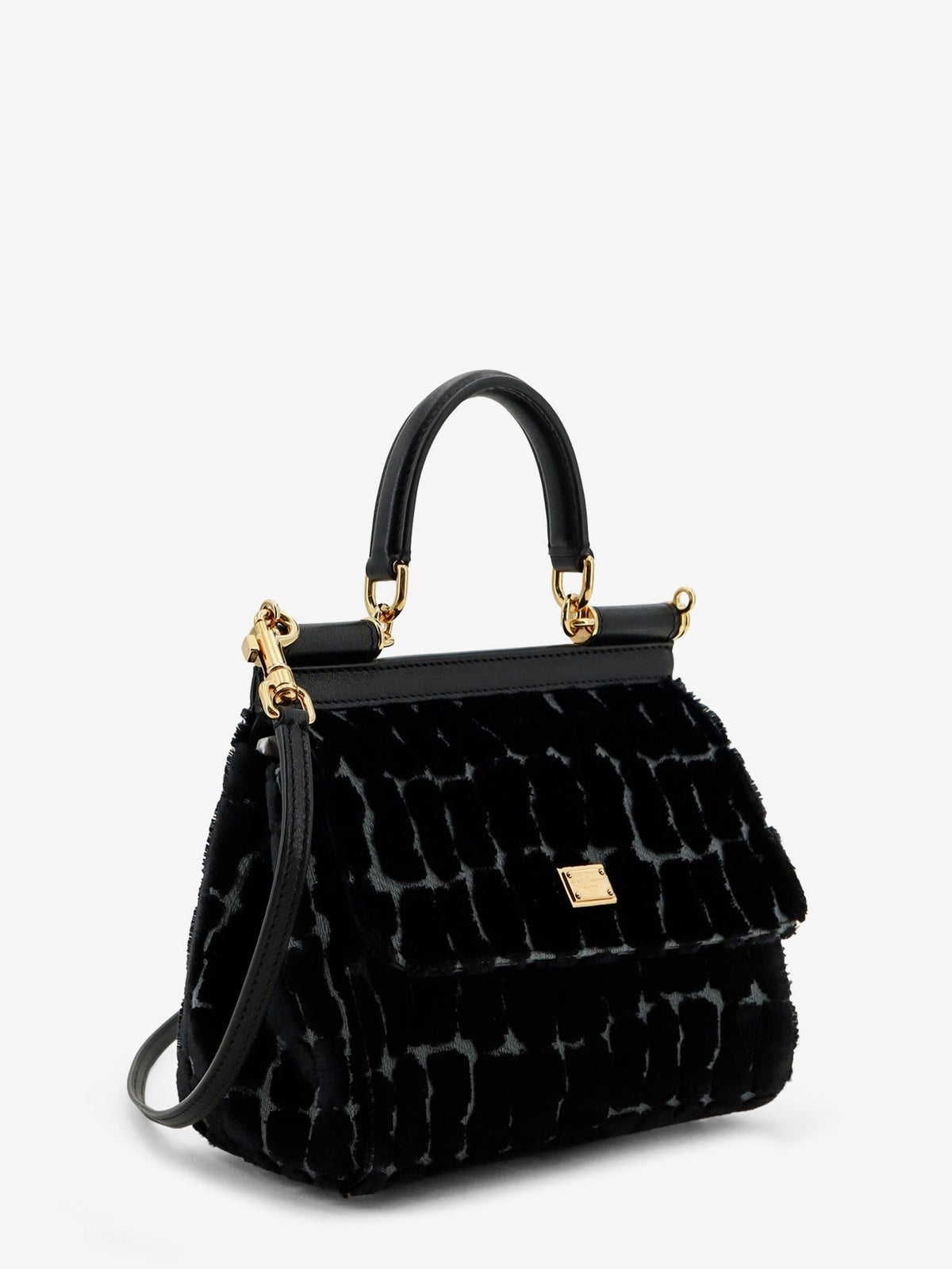 Dolce & Gabbana Sicily velvet handbag - Neroantracite