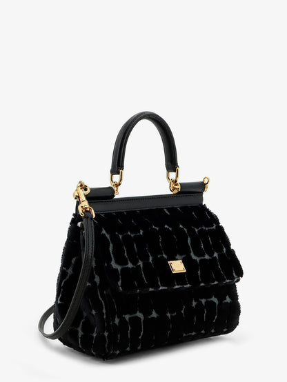 Dolce & Gabbana Sicily velvet handbag - Neroantracite