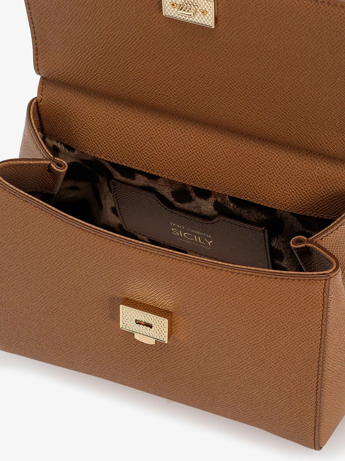Dolce & Gabbana Sicily Medium Leather shoulder bag - Caramel
