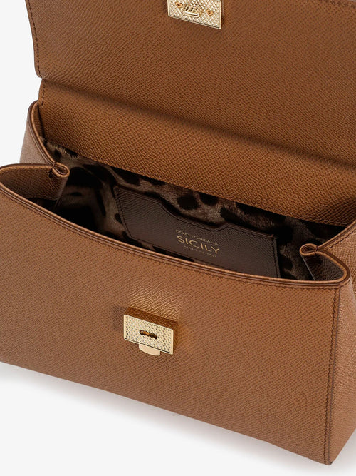 Dolce & Gabbana Sicily Medium Leather shoulder bag - Caramel