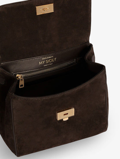 Dolce & Gabbana My Sicily handbag in suede - Ebanomoro