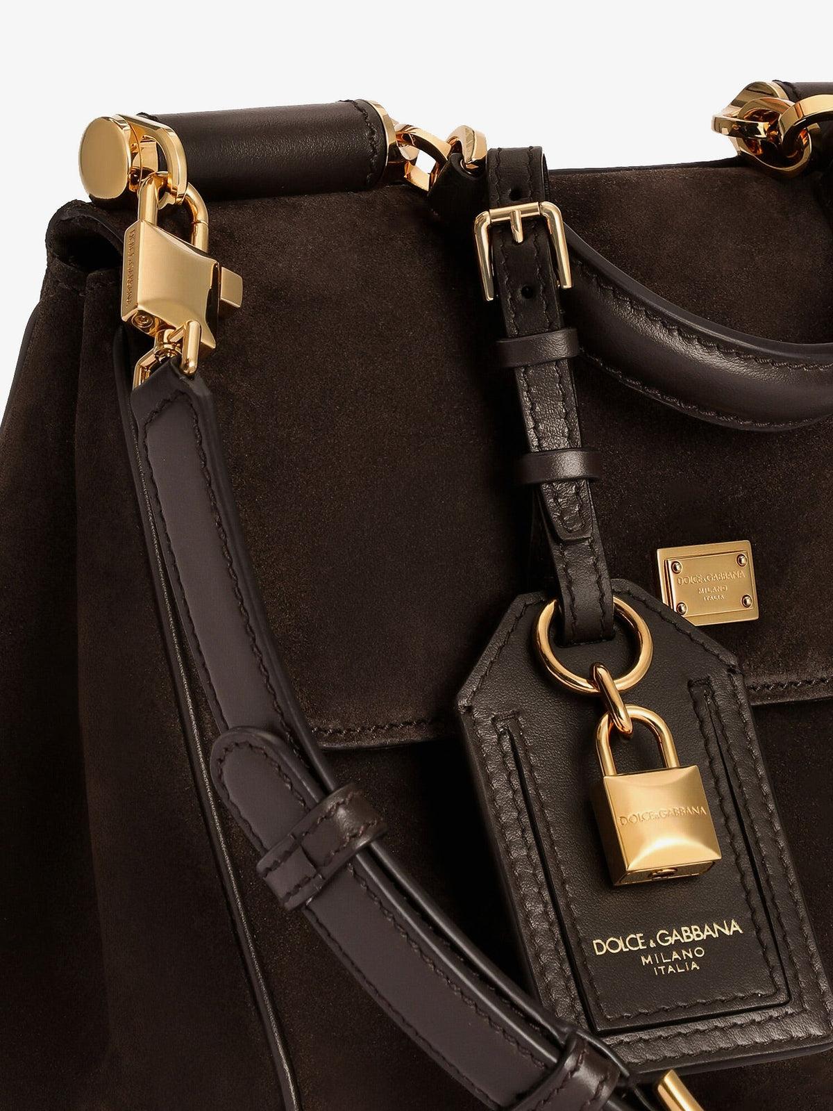 Dolce & Gabbana My Sicily handbag in suede - Ebanomoro