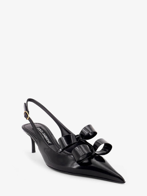 Dolce & Gabbana Patent leather sandals with front bow detail - Nero