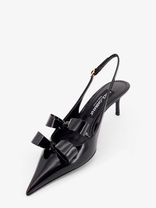Dolce & Gabbana Patent leather sandals with front bow detail - Nero