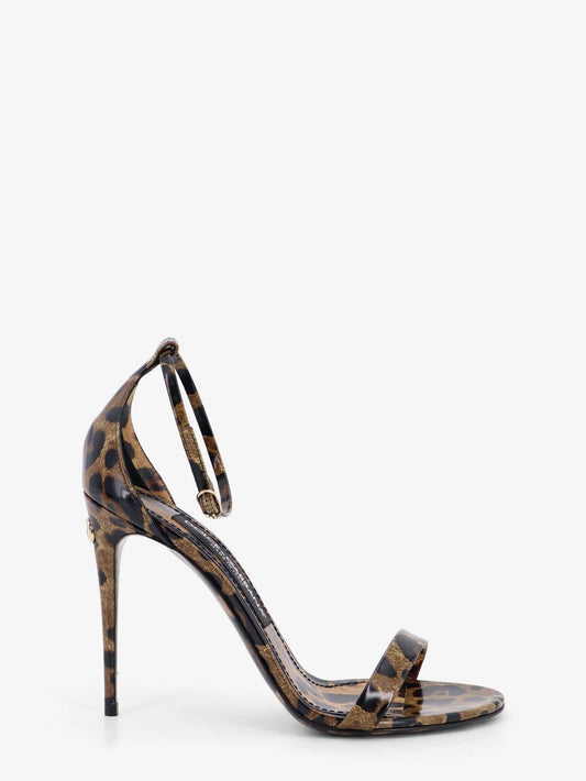 Dolce & Gabbana Leather Sandals With Leo Print