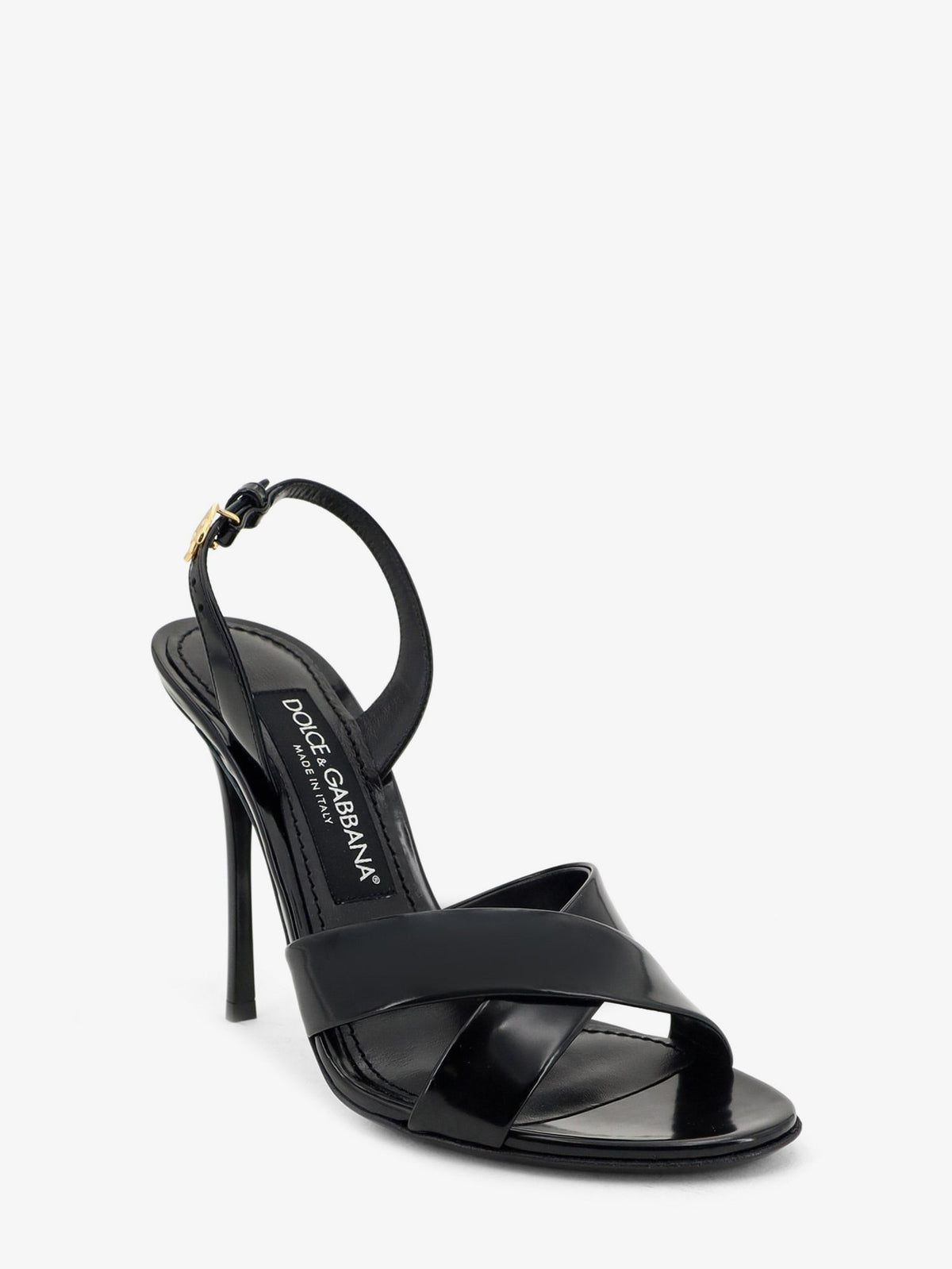 Dolce & Gabbana Keira shiny calfskin leather sandals - Nero