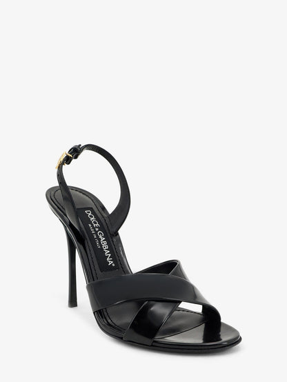 Dolce & Gabbana Keira shiny calfskin leather sandals - Nero