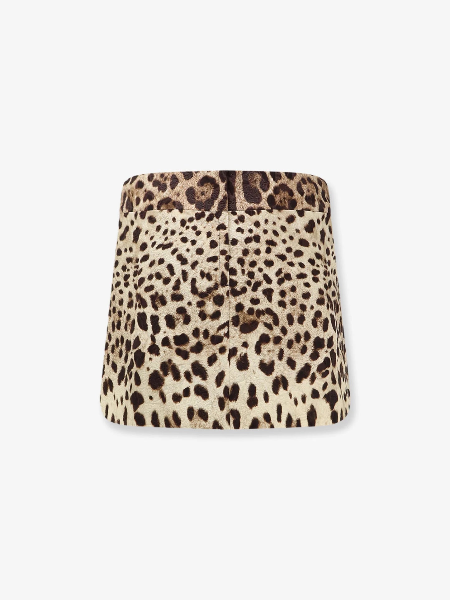 DOLCE & GABBANA - Cotton, silk and viscose mini skirt with animal motif