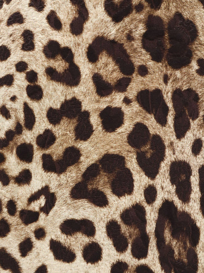 DOLCE & GABBANA - Cotton, silk and viscose mini skirt with animal motif