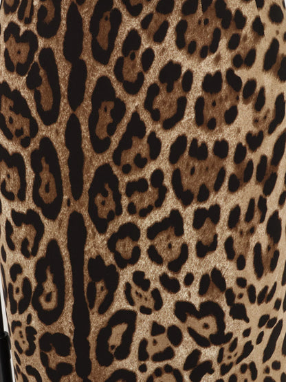DOLCE & GABBANA - Stretch viscose longuette skirt with animal print