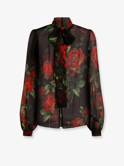 DOLCE & GABBANA - Chiffon shirt with rose print