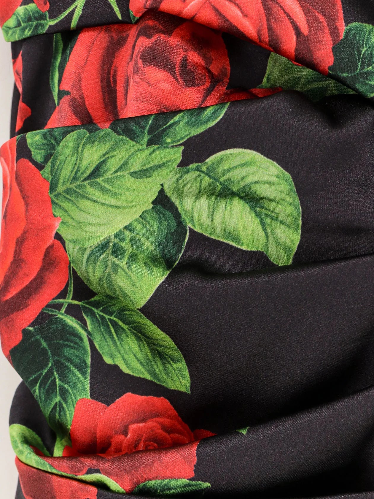 DOLCE & GABBANA - Short satin dress with rose print