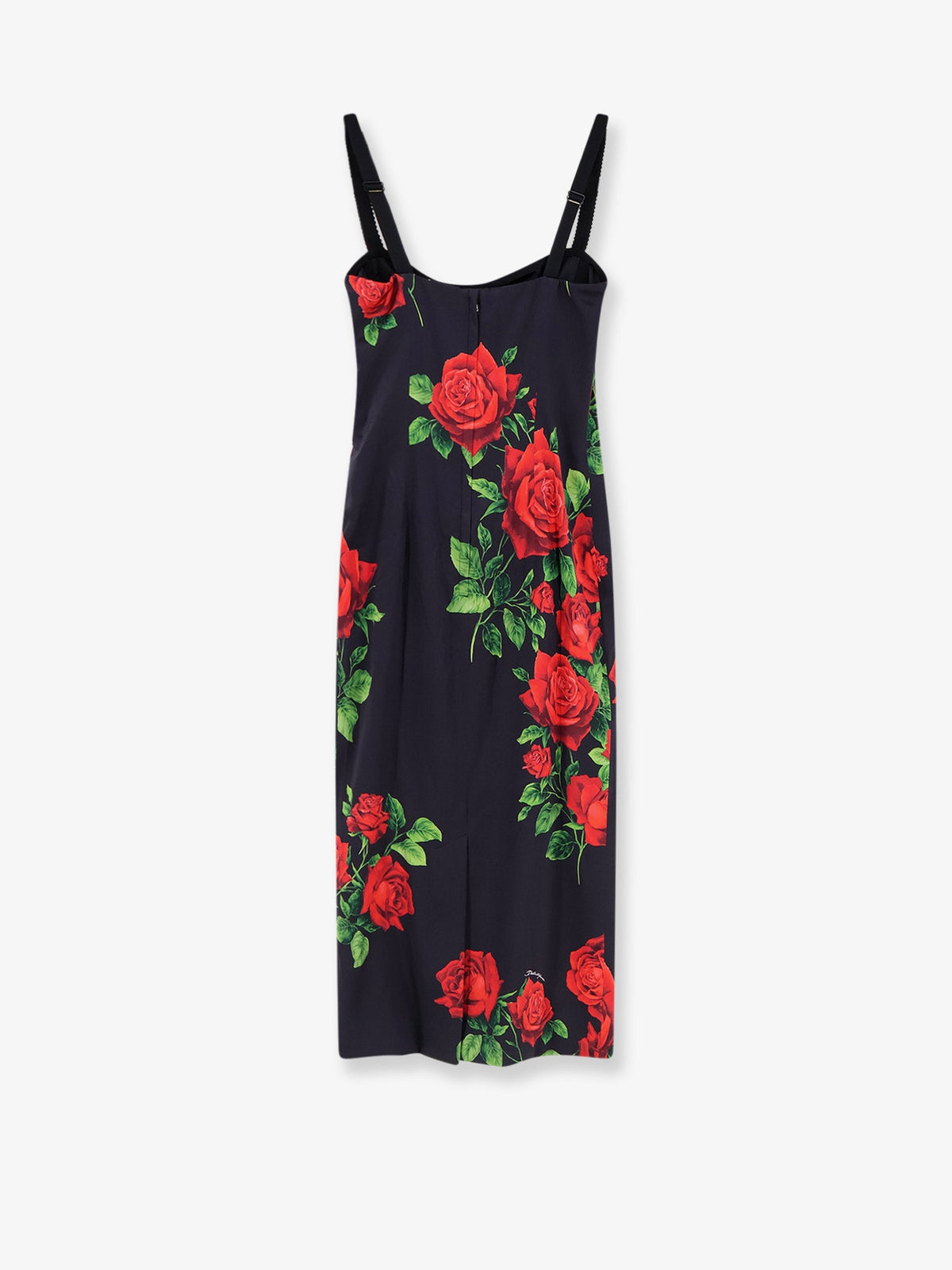 Dolce & Gabbana Stretch silk dress with iconic Rose print - Roserossnero