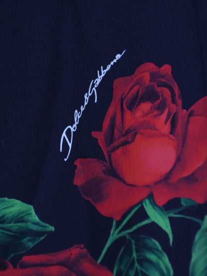 Dolce & Gabbana Stretch silk dress with iconic Rose print - Roserossnero