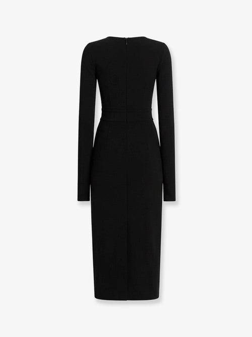 Dolce & Gabbana Long jersey dress with side drape - Nero