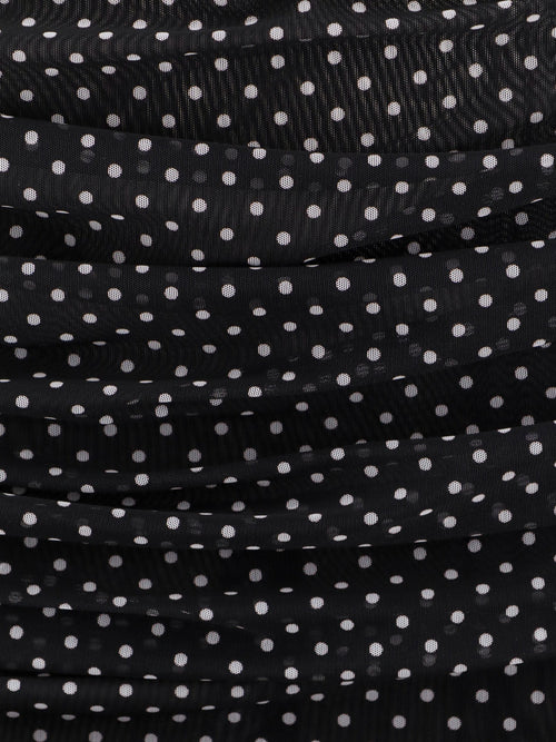 Dolce & Gabbana Polka-dots dress with drapery - Nero