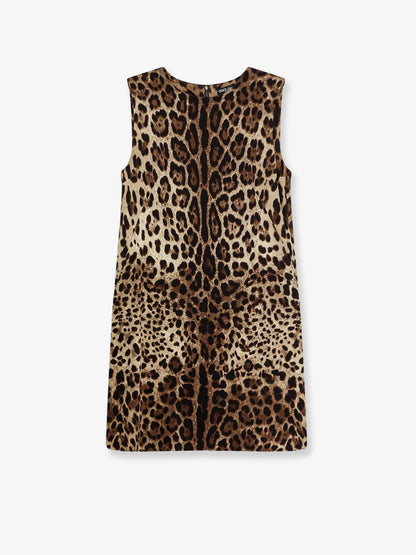 Dolce & Gabbana Stretch silk dress with Leopard print - Multicolor