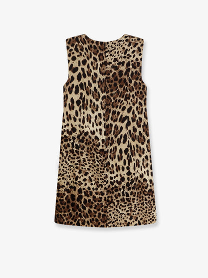 Dolce & Gabbana Stretch silk dress with Leopard print - Multicolor