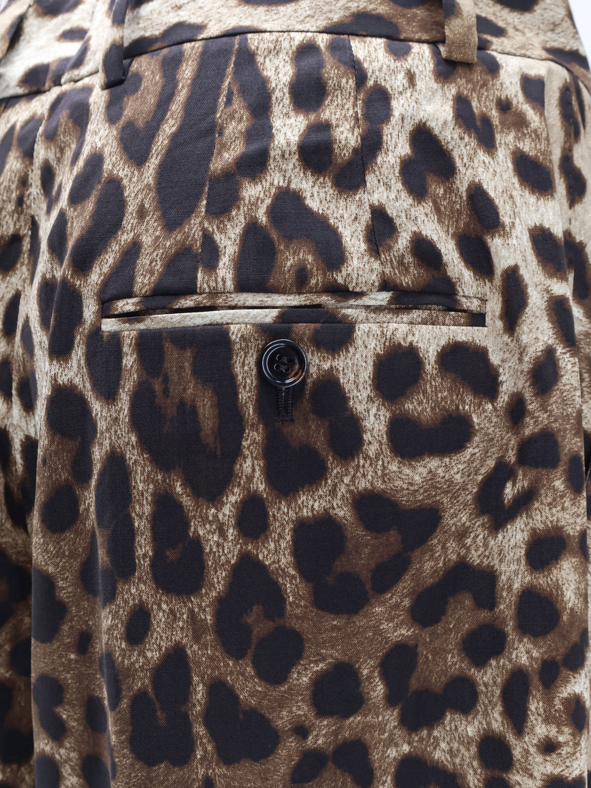 Dolce & Gabbana Stretch wool trousers with animal print - Leonew
