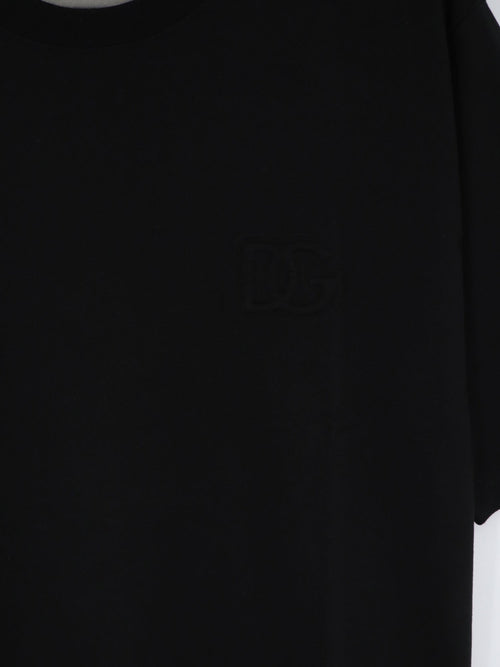 Dolce & Gabbana Cotton T-shirt with embossed DG logo - Nero