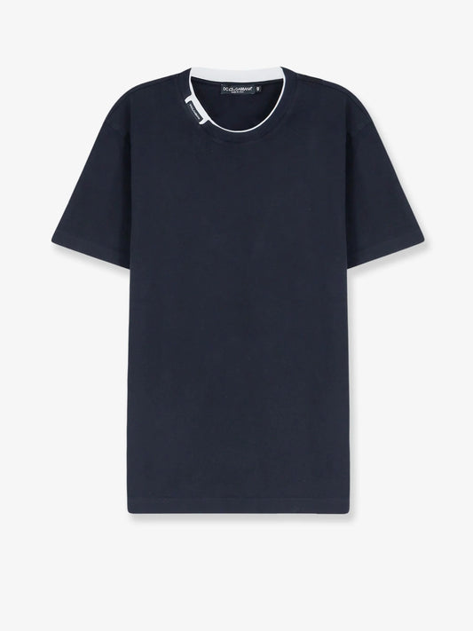 Dolce & Gabbana Cotton T Shirt With Contrasting Profile
