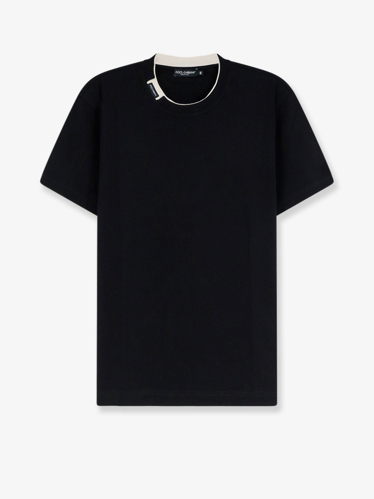 Dolce & Gabbana Cotton t-shirt with contrasting profile - Nero