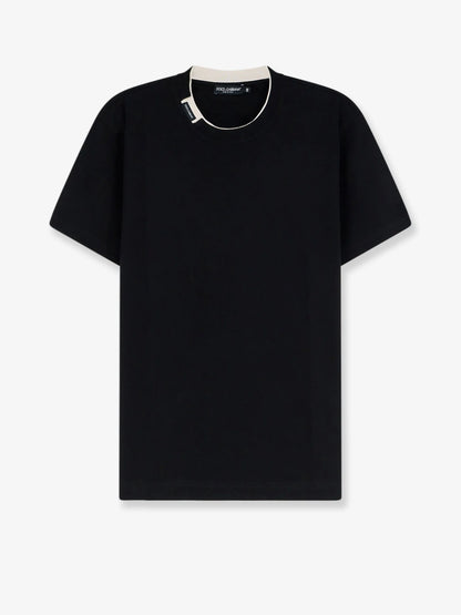 Dolce & Gabbana Cotton T Shirt With Contrasting Profile