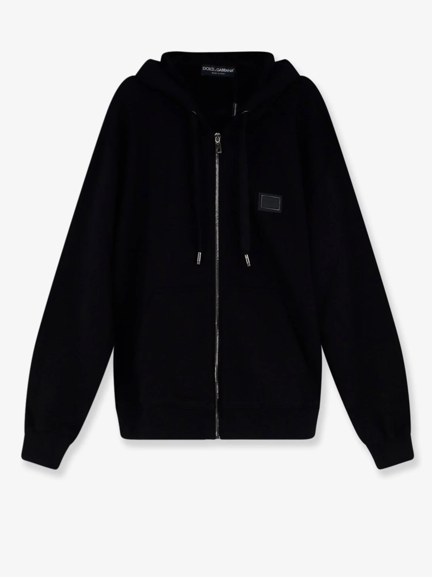 DOLCE & GABBANA - Cotton sweatshirt with metal logo patch