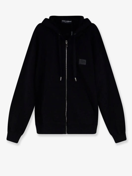 Dolce & Gabbana Cotton Sweatshirt With Metal Logo Patch