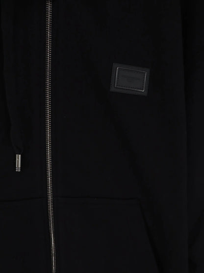 DOLCE & GABBANA - Cotton sweatshirt with metal logo patch