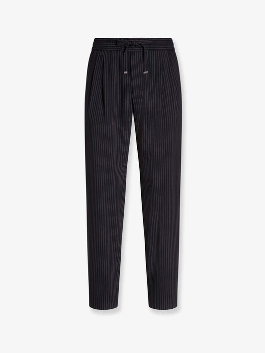 DOLCE & GABBANA - Pinstriped wool jogging trousers