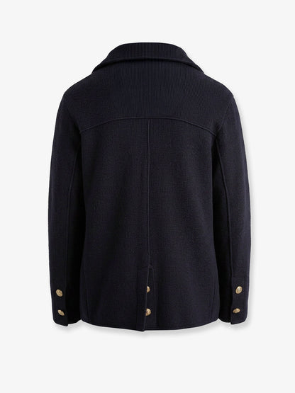 Dolce & Gabbana Virgin wool blazer with iconic crest - Blu Scuro