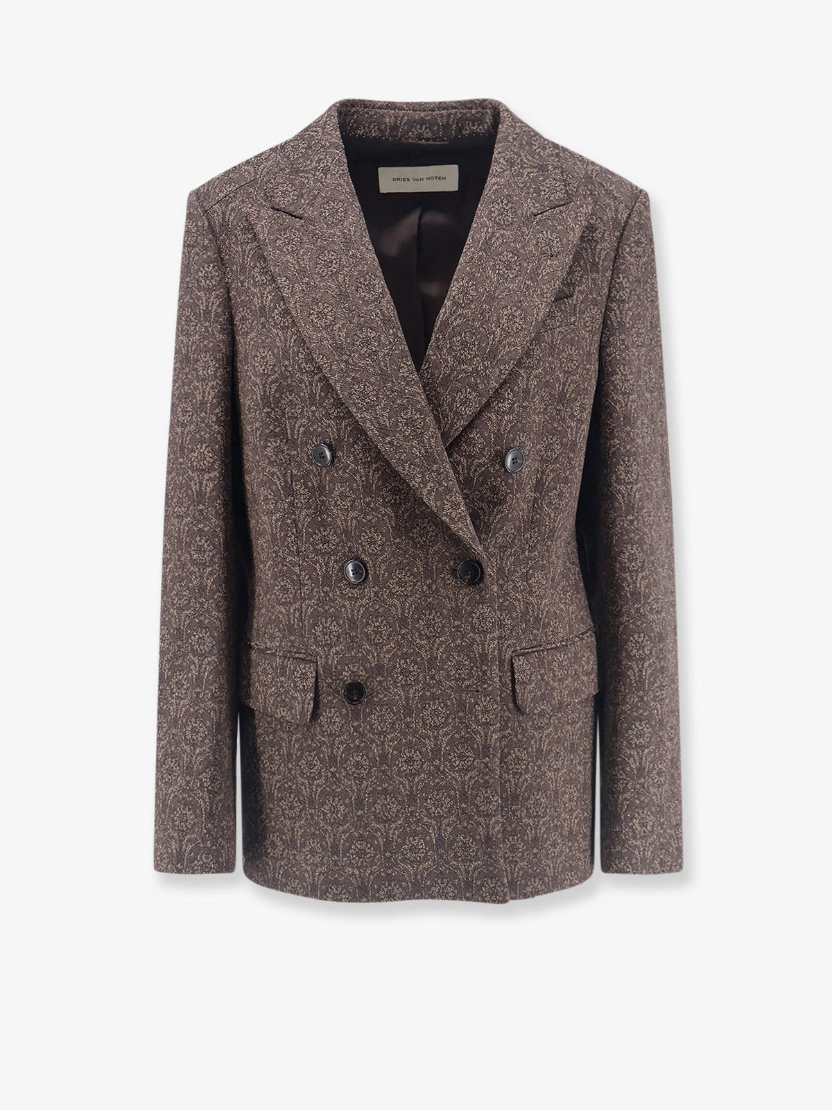 Dries Van Noten Barrysta wool and cotton blazer - Brown