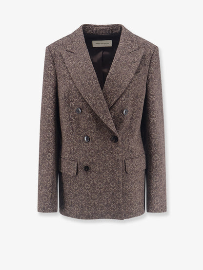 Dries Van Noten Barrysta wool and cotton blazer - Brown