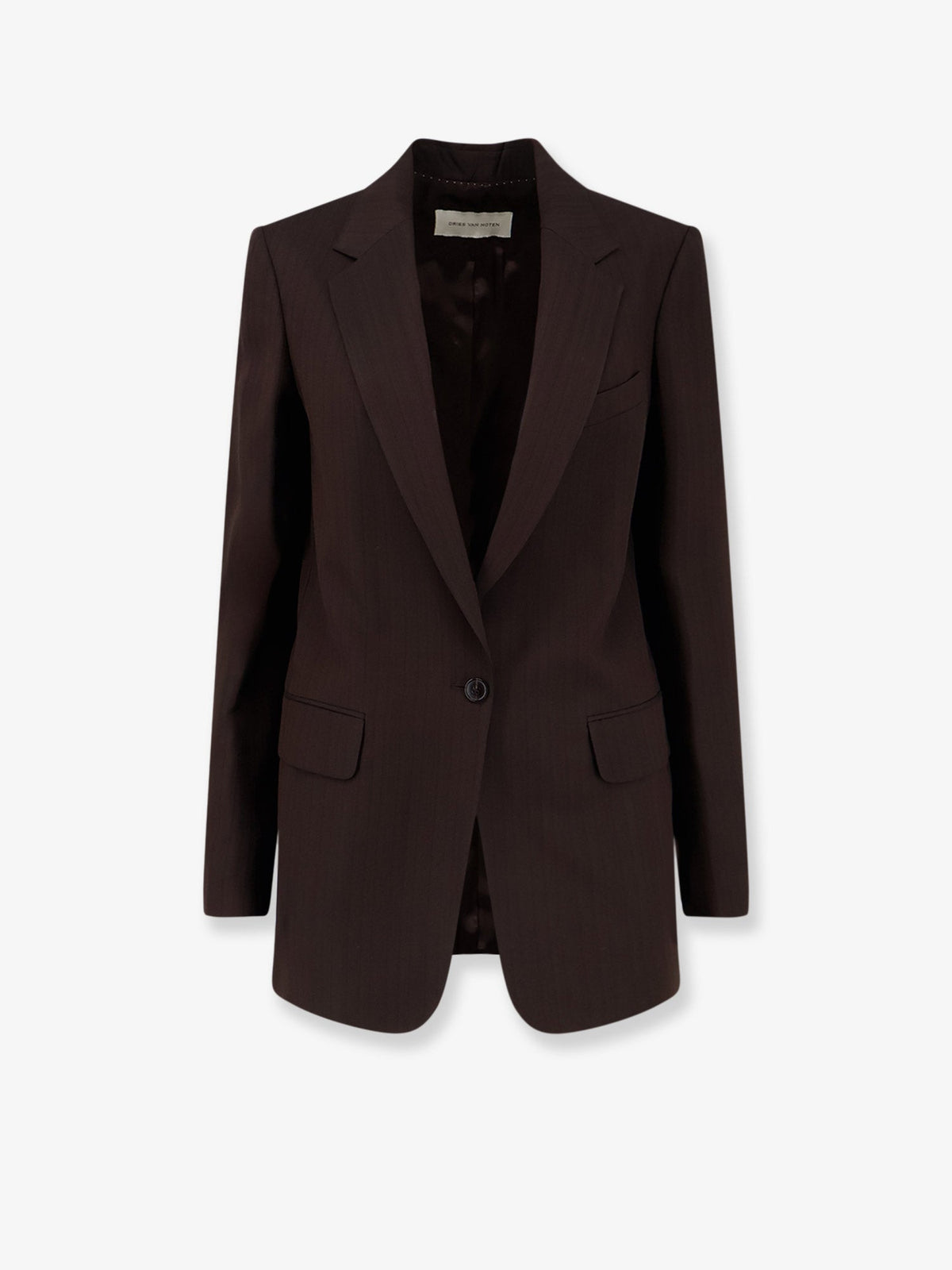 Dries Van Noten Voles striped viscose blazer - Brown